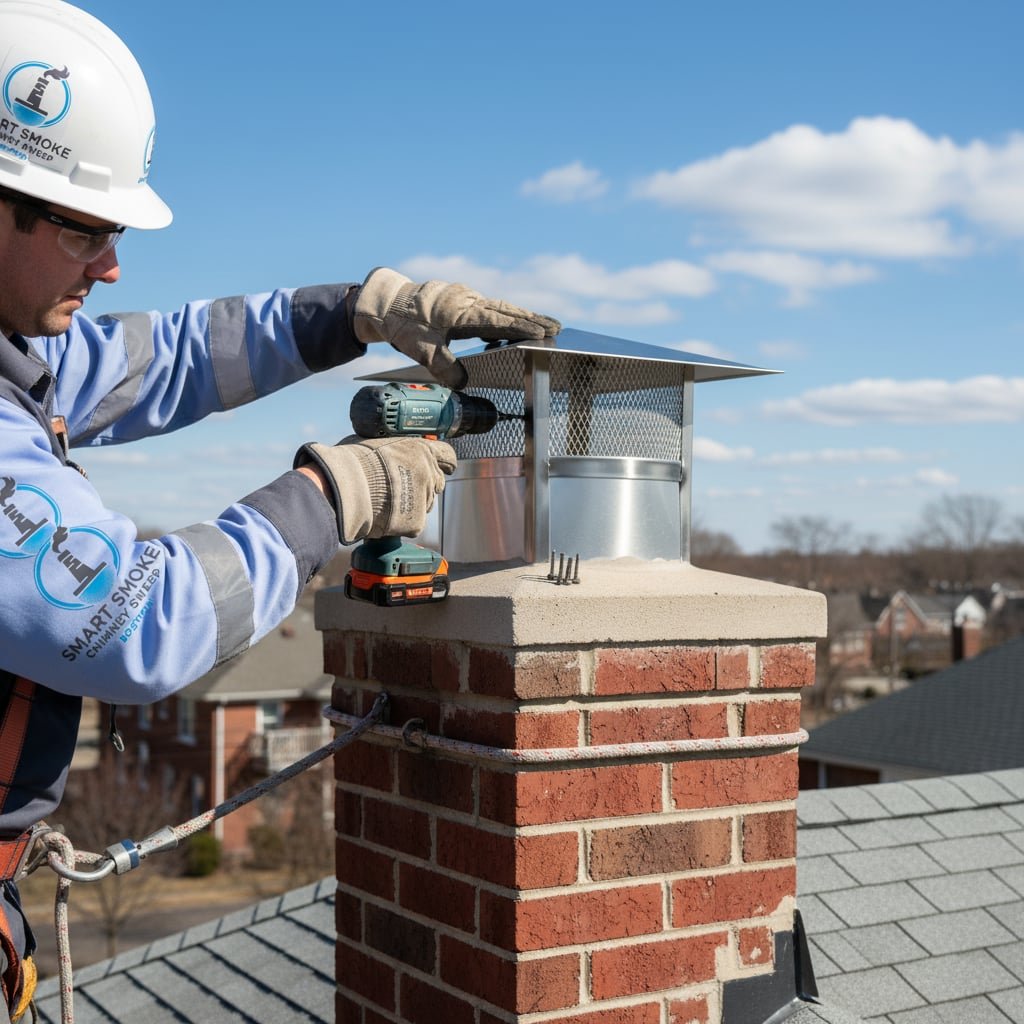 Boston Chimney Cap Installation